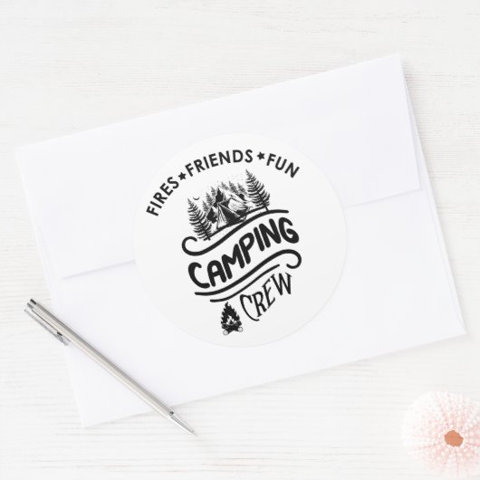 キャンピおもしろいングクルーのキャンパー ラウンドシール (封筒)