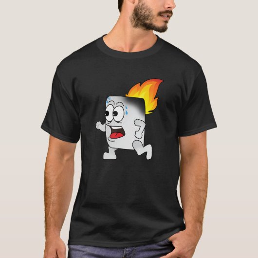 キャンピおもしろいングシャツ – Marshmallow Smores On Fire Tシャツ (正面)