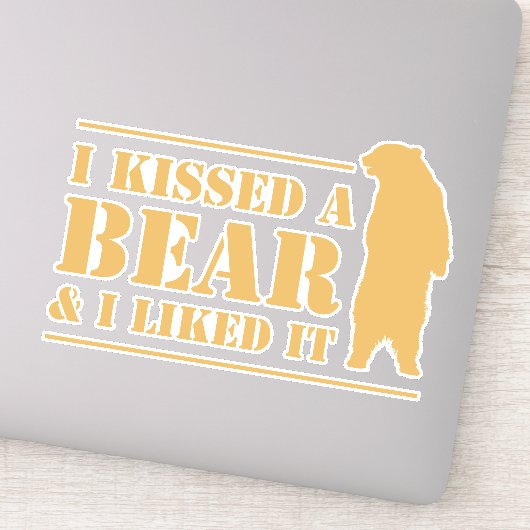 キャンピおもしろいングジョーク私は熊にキスし、私はそれを気に入った シール (詳細)