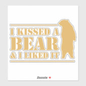 キャンピおもしろいングジョーク私は熊にキスし、私はそれを気に入った シール (シート)