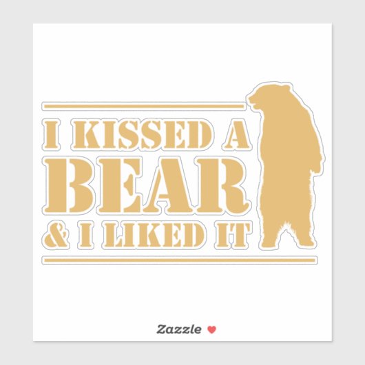 キャンピおもしろいングジョーク私は熊にキスし、私はそれを気に入った シール (シート)