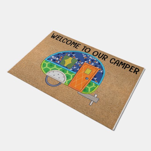 キャンピおもしろいングデイドーマットキュートキャンパーギフト ドアマット (アングル)