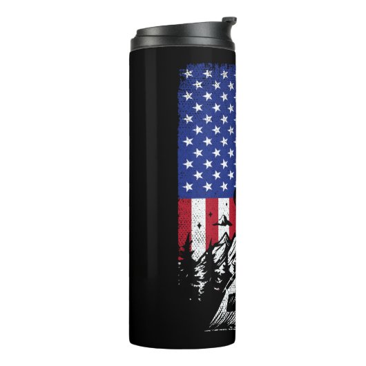 キャンピおもしろいングハイキングラバーアメリカ国旗 タンブラー (回転左)