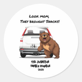 キャンピおもしろいングパーソナライズされたベアファミリー懇親会 ラウンドシール