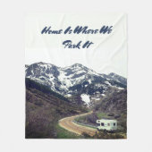 キャンピおもしろいング引用文 フリースブランケット (正面)