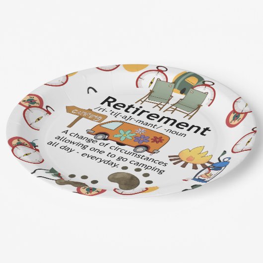 キャンピおもしろいング退職定義 ペーパープレート (アングル)