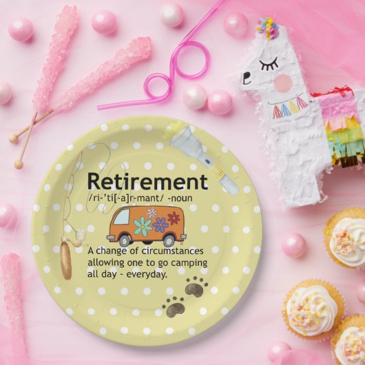 キャンピおもしろいング退職定義 ペーパープレート (パーティー)