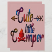 キャンピおもしろいング、かわいい小さなキャンパーホリデーカード シーズンカード (正面/裏面)