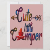 キャンピおもしろいング、かわいい小さなキャンパーホリデーカード シーズンカード (正面)