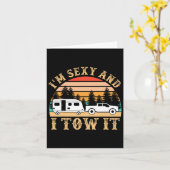 キャンピおもしろいングRv Im Yと私はそれを牽引Rvカンパー カード (黄色い花)