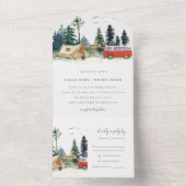 キャンピエレガントングウォーターカラーパインフォレ結婚スト オールインワン招待状 (内側)