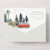 キャンピエレガントングウォーターカラーパインフォレ結婚スト オールインワン招待状 (裏面)