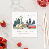 キャンピエレガントングウォーターカラーパインフォレ結婚スト スタンダードカクテルナプキン (インサイチュ)