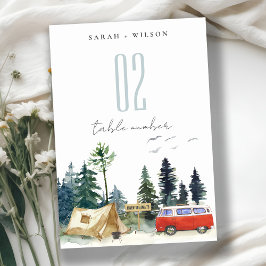 キャンピエレガントングウォーターカラーパインフォレ結婚スト テーブルナンバー