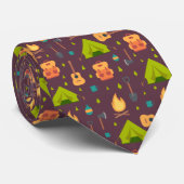 キャンピカッコいいングデザインアウトドアシーパターン ネクタイ (ロール)