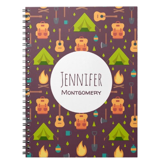 キャンピカッコいいングデザインアウトドアシーパターン ノートブック (正面)