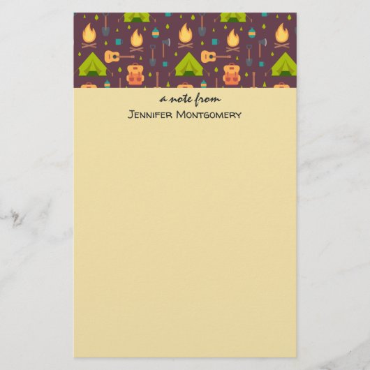 キャンピカッコいいングデザインアウトドアシーパターン 便箋 (正面)