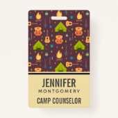 キャンピクールングデザインアウトドアシーパターンプロフェッショナル バッジ (裏面)