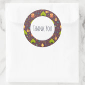 キャンピクールングデザインアウトドア柄ありがとう ラウンドシール (バッグ)