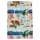 キャンピクールングパーティータイル模様 ミディアムペーパーバッグ (裏面)