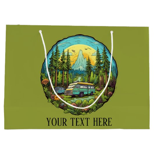 キャンピクールング愛好家の追加文字 ラージペーパーバッグ (裏面)