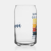 キャンピパーソナライズされたングガールおもしろいレトロガールズキャンプ ガラス缶 (右)