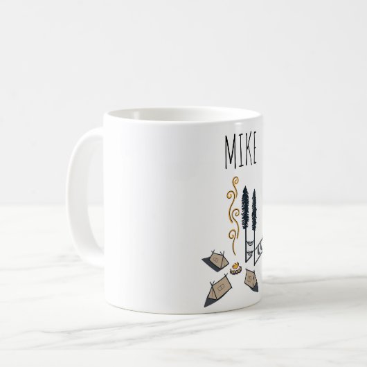 キャンピパーソナライズされたングクラシックマグ コーヒーマグカップ (正面左)
