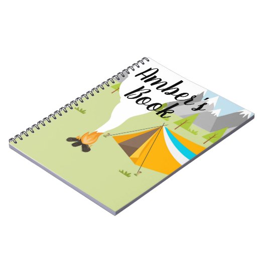キャンピパーソナライズされたングテーマ付きの本 ノートブック (左側)
