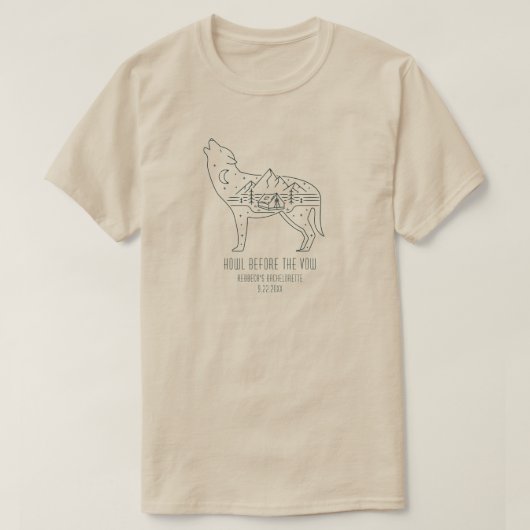 キャンピパーソナライズされたングバチェロレッテウルフキュート Tシャツ (デザイン正面)