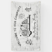 キャンピパーソナライズされたング素朴へようこそ 横断幕 (縦)