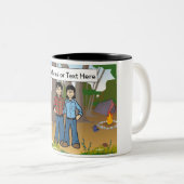 キャンピパーソナライズされたング – カップル漫画 ツートーンマグカップ (正面右)