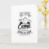 キャンピンおもしろいグキャンパーことわざキャンプグラウンド カード (黄色い花)