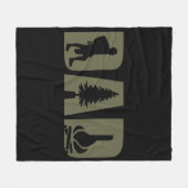 キャンピングおもしろいキャンピングハイキングハイカーパパ フリースブランケット (正面(横))