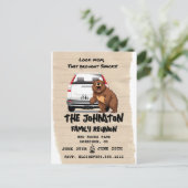 キャンピングおもしろいファミリー懇親会招待状ウィズベア ポストカード (スタンド正面)