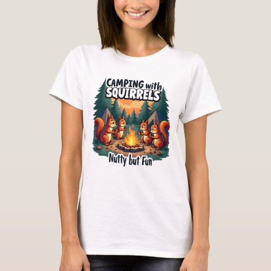 キャンピングおもしろい動物Tシャツ Tシャツ (正面)