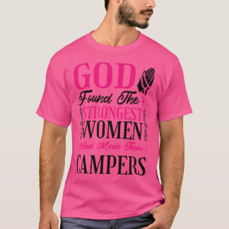 キャンピングとキャンプロのためのキリスト教女性キャンパー Tシャツ