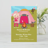 キャンピングの誕生日ガール 招待状 (スタンド正面)