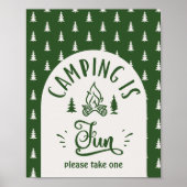 キャンピングはおもしろいワンハッピーキャンパー ポスター (正面)