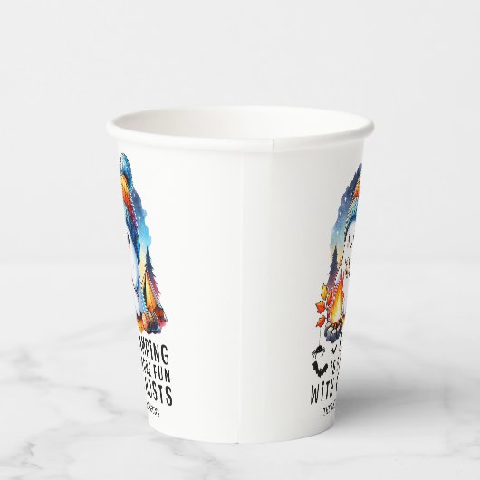 キャンピングはスモアおもしろいと幽霊ハロウィーン 紙コップ (右)