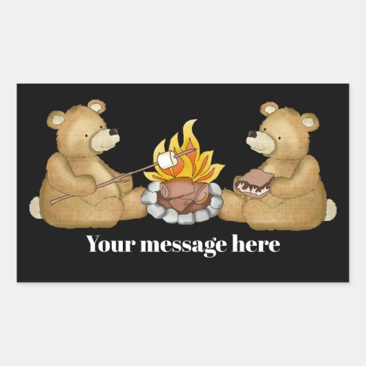 キャンピングはメッセージのステッカーを追加する 長方形シール (正面)