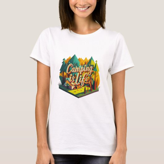 キャンピングは人生 Tシャツ (正面)