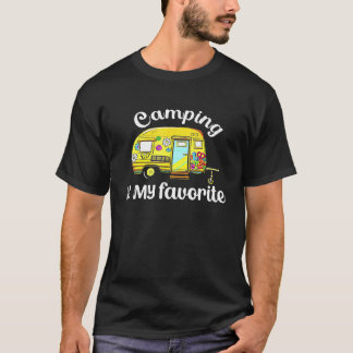 キャンピングは私のお気に入りの季節 トレーラー キャンパーバン Tシャツ