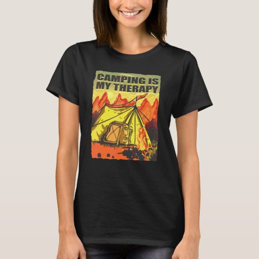 キャンピングは私の療法 Tシャツ (正面)
