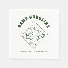 キャンピングをテーマにした独身最後のパーティー スタンダードカクテルナプキン