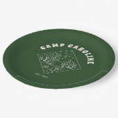キャンピングをテーマにした独身最後のパーティー ペーパープレート (アングル)