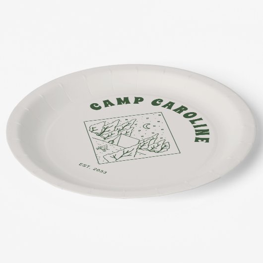 キャンピングをテーマにした独身最後の夜 ペーパープレート (アングル)