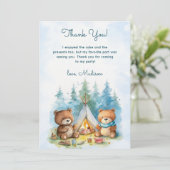 キャンピングアウトドアアドベンチャー誕生日サンキューカード 招待状 (スタンド正面)