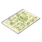 キャンピングアウトドアイラストレーション ノートブック (左側)