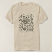 キャンピングアウトドアイラストレーション Tシャツ (デザイン正面)