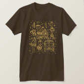 キャンピングアウトドアイラストレーション Tシャツ (デザイン正面)
